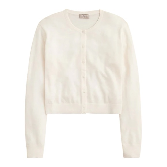 J Crew Featherweight Cashmere Cardigan in Snow Womens Size XS Ivory - Picture 4 of 11